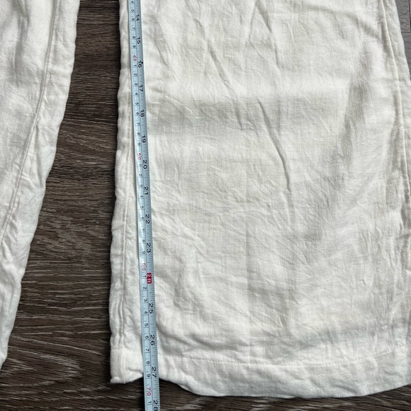 Abercrombie & Fitch linen blend wide leg white trousers pants - Picture 9 of 10